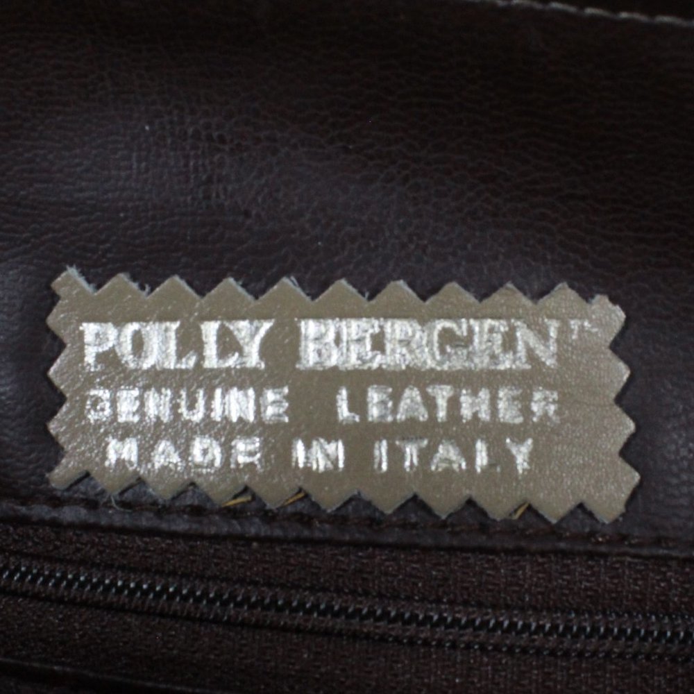 Polly Bergen Tan Snake Print Genuine Leather Clutch Bag Purse Handbag - Picture 7 of 10
